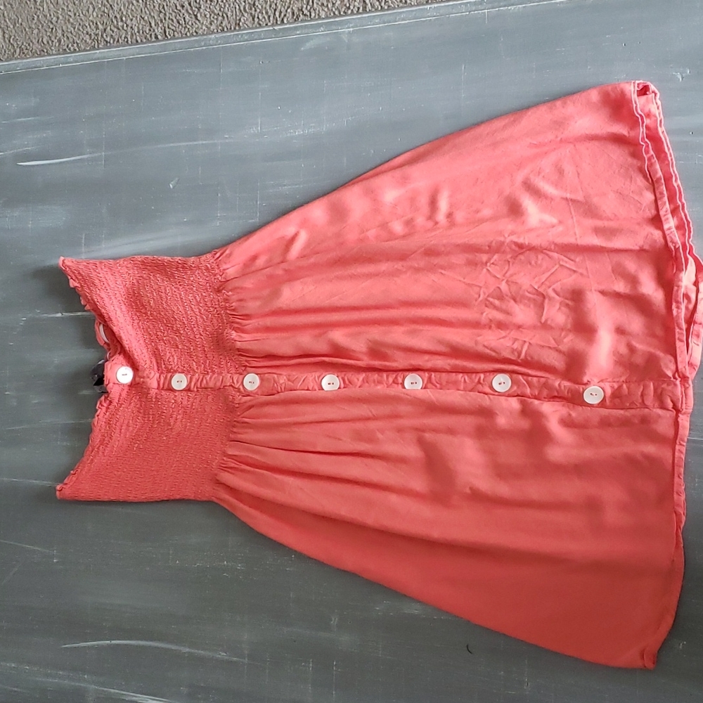 Coral colored strapless dress size Medium